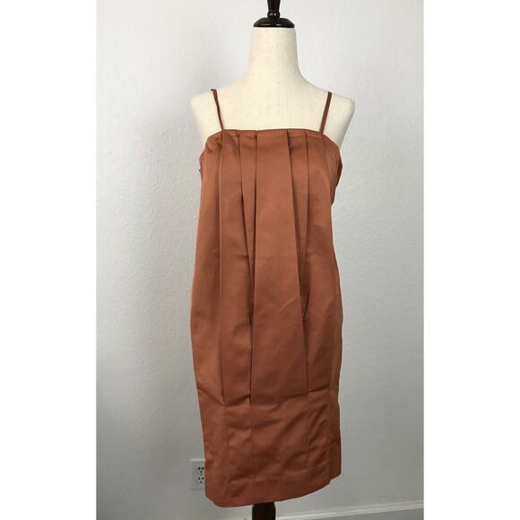Max Azria Pleated Bodycon Tank Dress Rust - Picture 1 of 12